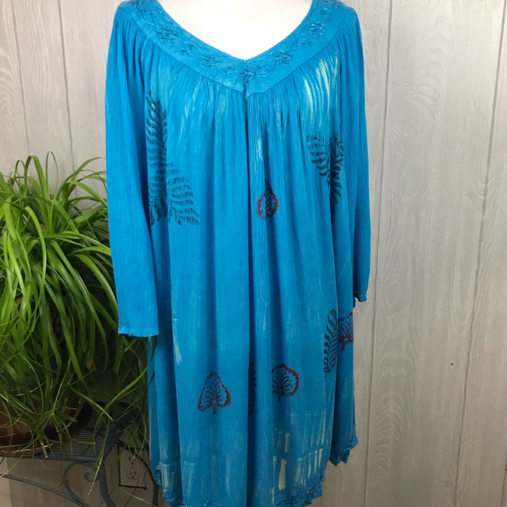 Shoreline v-neck sequin embroidered swim coverup dress sheer beach
